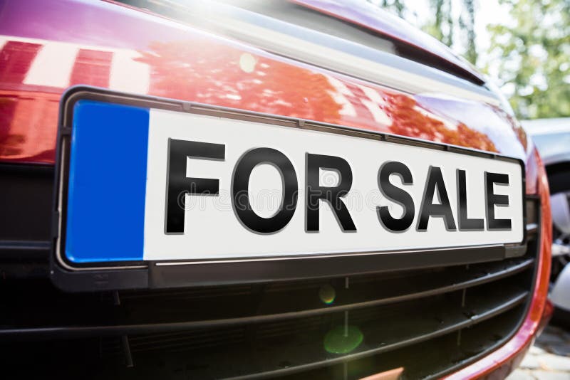 Car with the Text for Sale stock photo. Image of license - 124517634