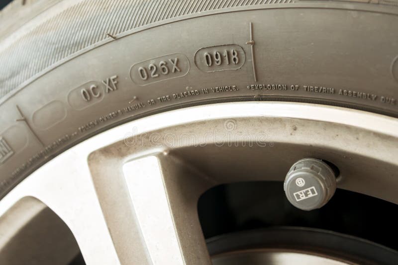 Car Tire Manufacturing Date Four Digit Dot Code Stock Image Image of