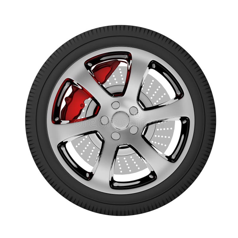 Car Tire Side View Concept 3d Illustration Stock Illustration