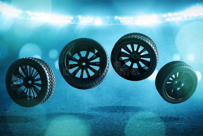 Car tires on race tracks stock image. Image of street 191786935