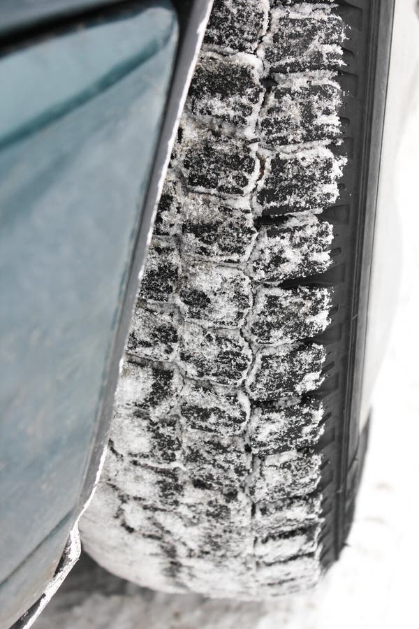 Car tires in the snow stock image. Image of retro, concept 143345961