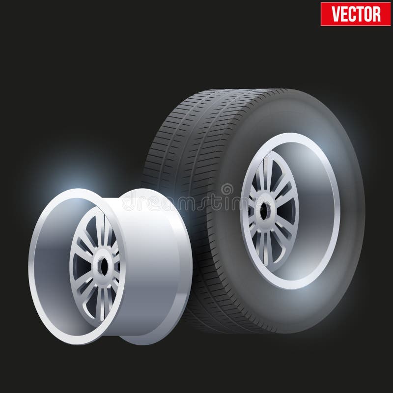 Car Tires and Wheel at Warehouse Stock Vector Illustration of