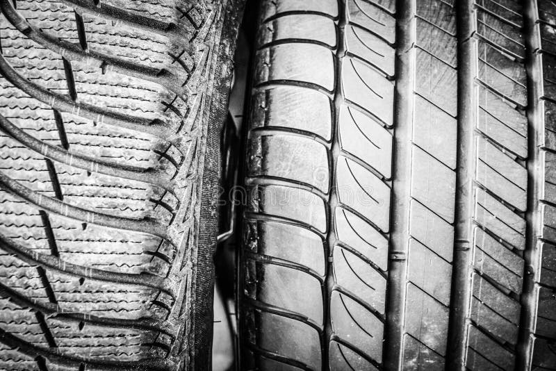 Car Tires and Wheels with Wheels for Auto Background Stock Image