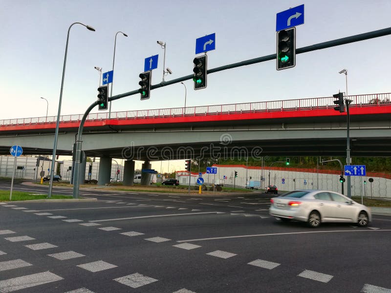 Car traffic in Poland, Central and Eastern Europe 2018 royalty free stock images Car traffic in Poland, Central and Eastern Europe 2018 royalty free stock images