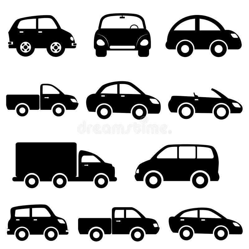 Car and truck icon set vector illustration Car and truck icon set vector illustration