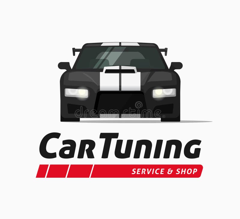 Car Tuning Shop Vector Banner, Sticker, Auto Service Centre Logo