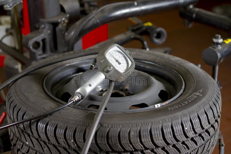 Car tyre air pressure stock photo. Image of line, iron 200596084