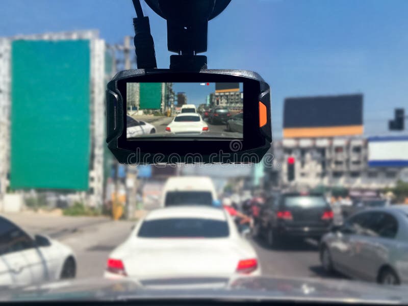 Dash Camera or Car Video Recorder in Vehicle Stock Image Image of