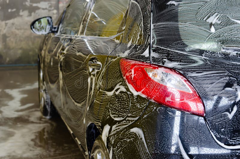 Car wash bubbles stock image. Image of glass, blue, detailed 148329537