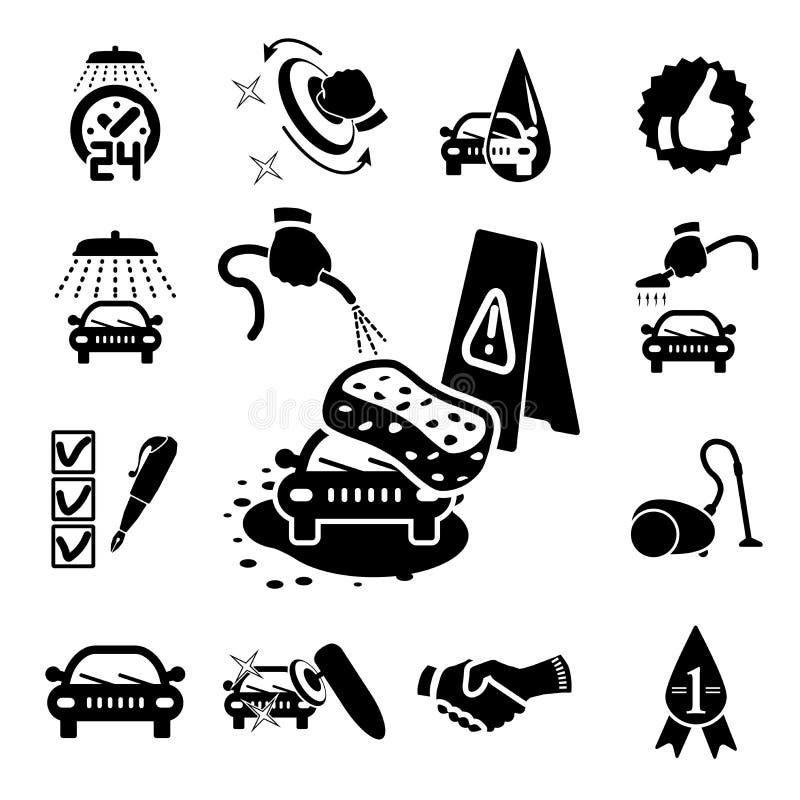 Download Car Wash Icons Set Stock Image - Image: 34266161