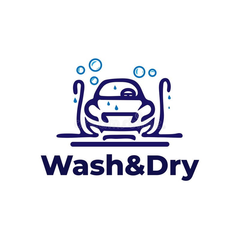 Car Wash Machine Logo. Bubble Machine Isolated on White Background