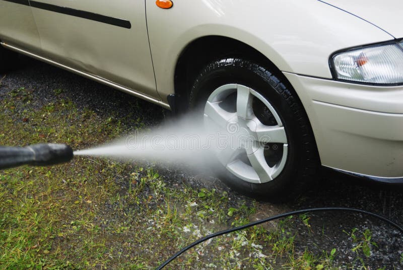 Car wash with pressure outdoor