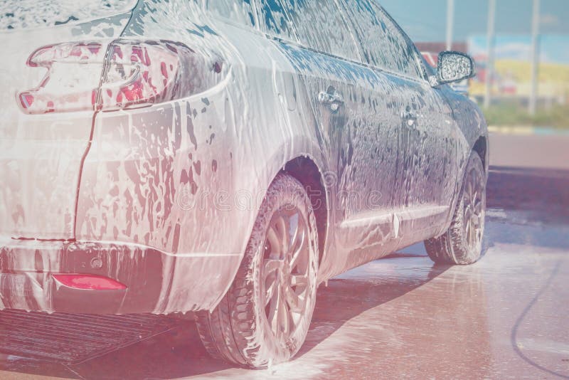 .Car Wash Selfservice. the Owner Washes His Car Stock Photo Image of auto, remove 138819466