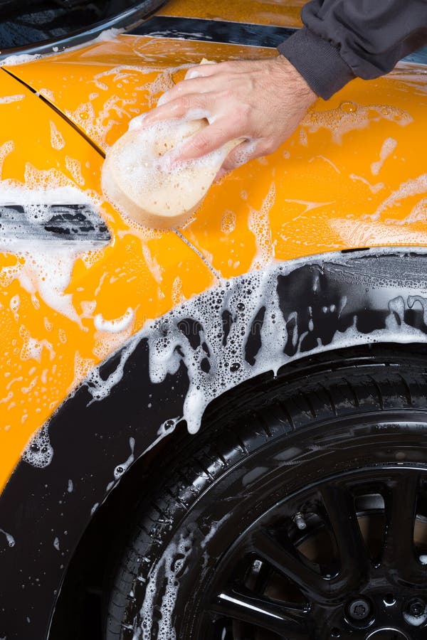 Car washing with soap stock photo. Image of glass, exterior 61988226