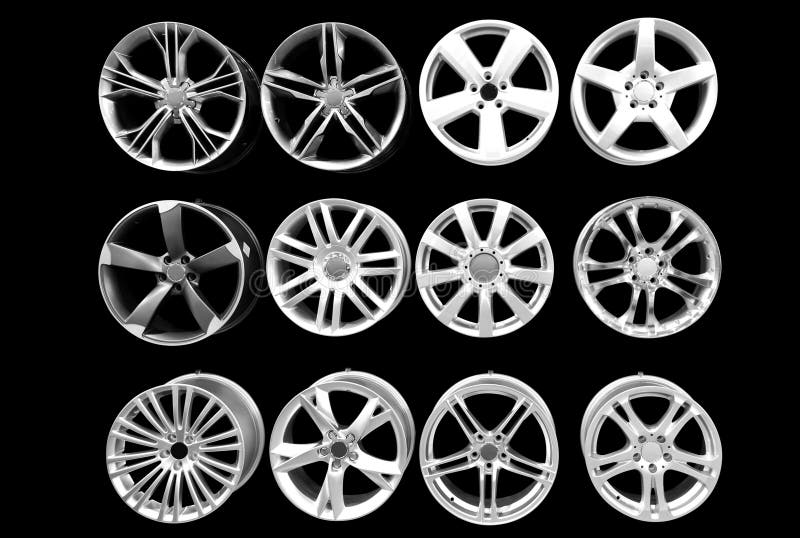 Car wheel aluminum rims isolated