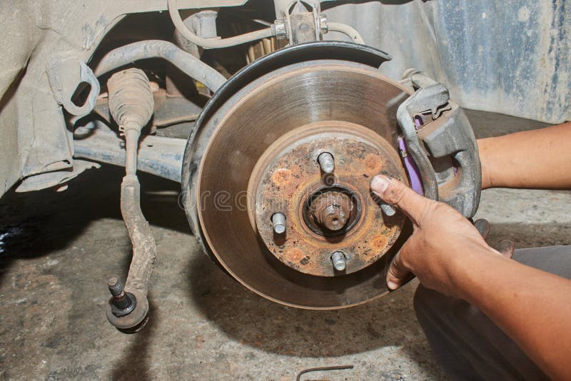 Car Wheel Hub and Tie Rod End and Brake Caliper Stock Photo Image of