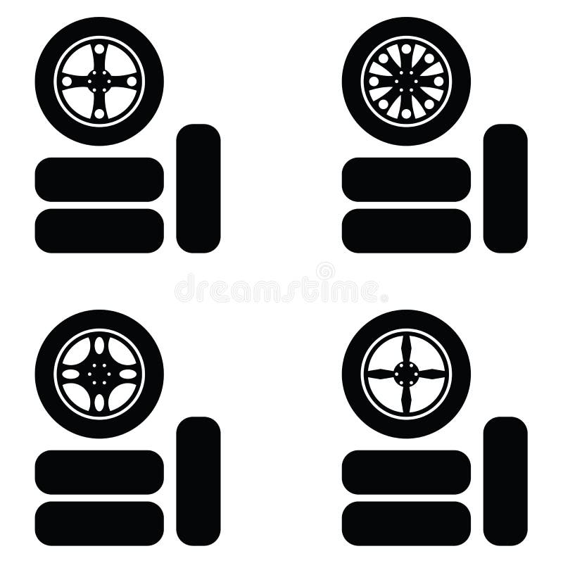 Car wheel icon set stock vector. Illustration of tyre 102200980