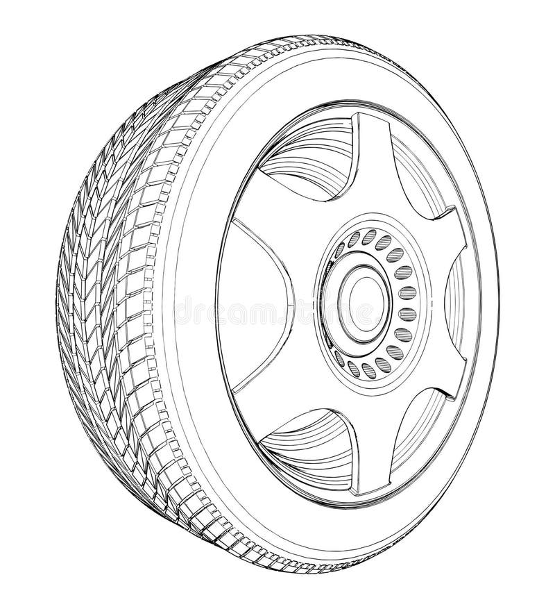 Car Wheel Tire Vector 05