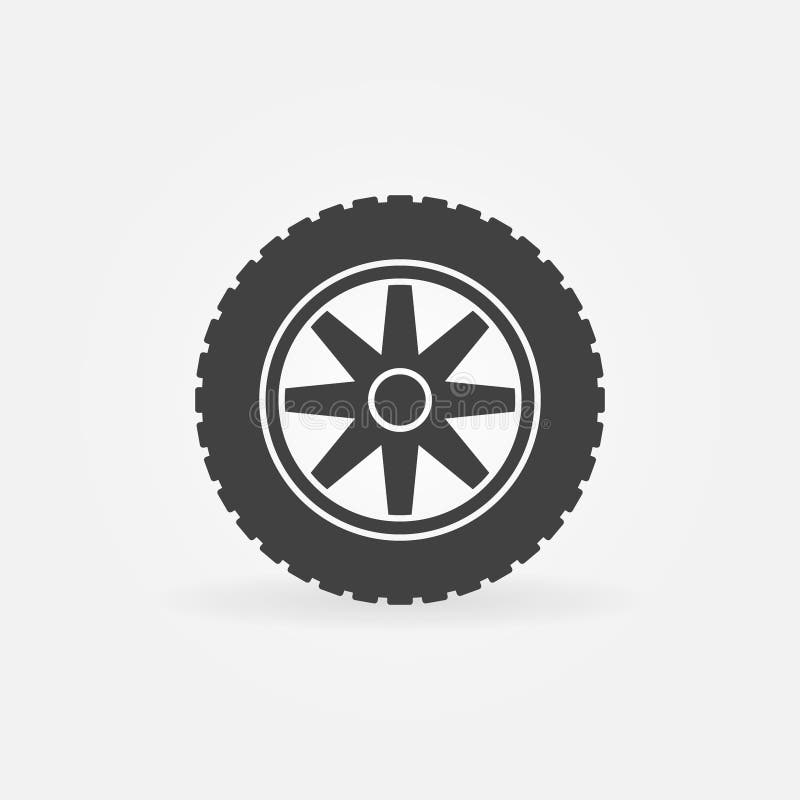 Car wheel with tire vector simple icon