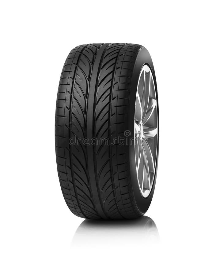 Car Wheel on White Background. Stock Image Image of road, column