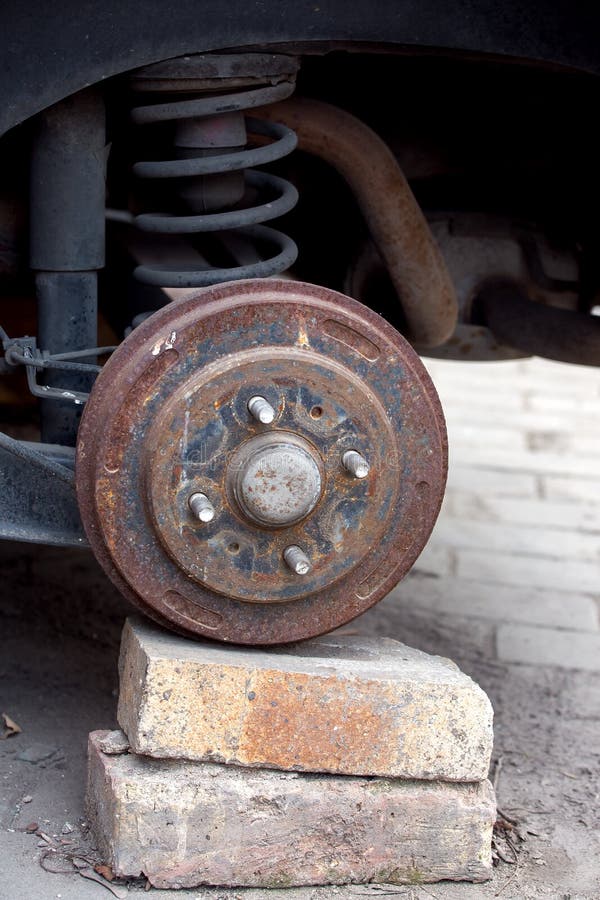 Old rusty car brakes. stock image. Image of rusty, block 89259561