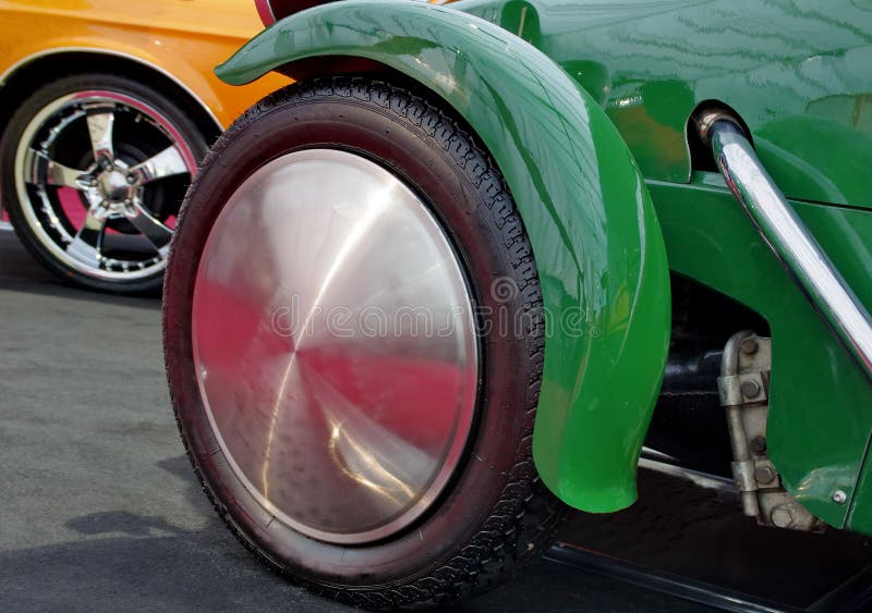 Old and new car wheels stock image. Image of fuel, bright 52464301