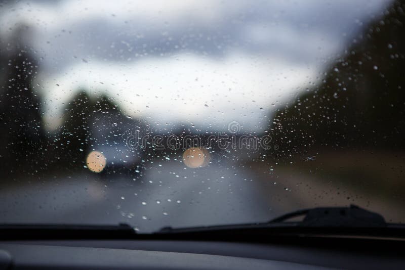 The Car Window is Wet with Raindrops. Stock Image Image of auto