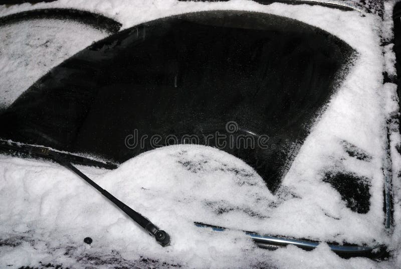 Car windshield with snow stock photo. Image of blizzard 22755420