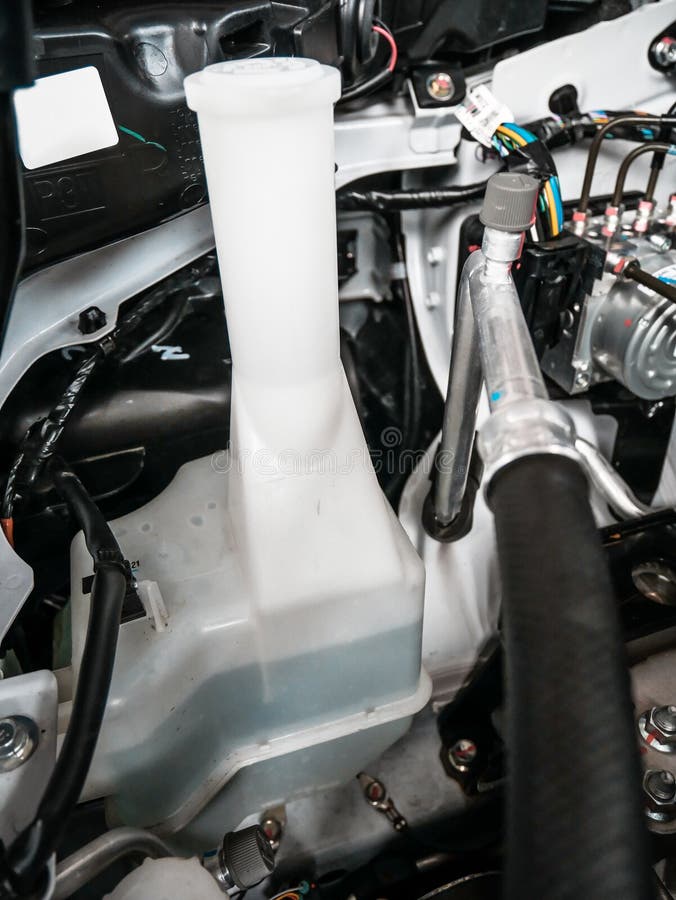 Car Windshield Washer Tank Close Up almost Empty Stock Image Image of