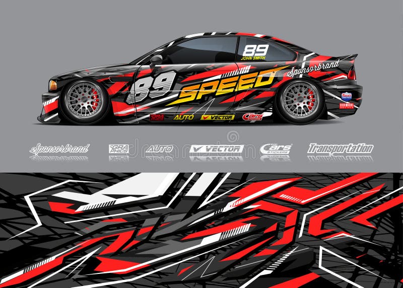 Race car decal wrap vector designs. Abstract racing background. Eps 10