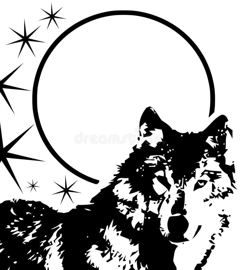 Cara artística do lobo ilustração stock Cara artística do lobo ilustração stock