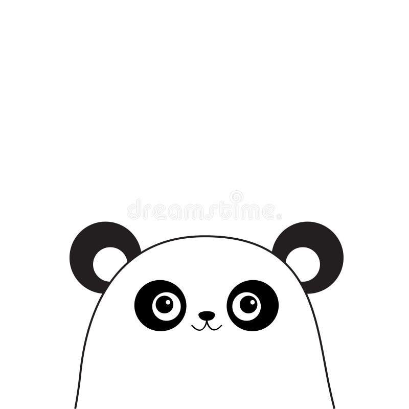 Cara de urso panda bonito. olhar amoroso. personagem de desenho