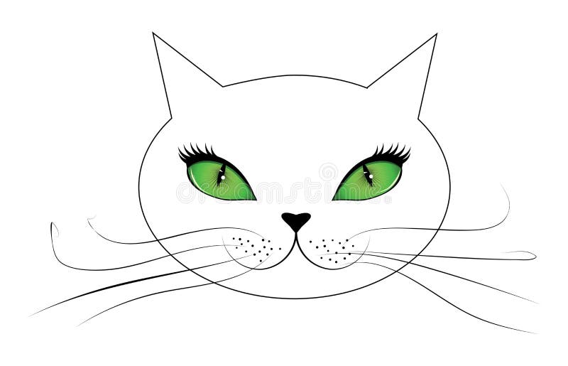 Cara Do Gato Dos Desenhos Animados Ilustração do Vetor - Ilustração de  louco, enorme: 32981691