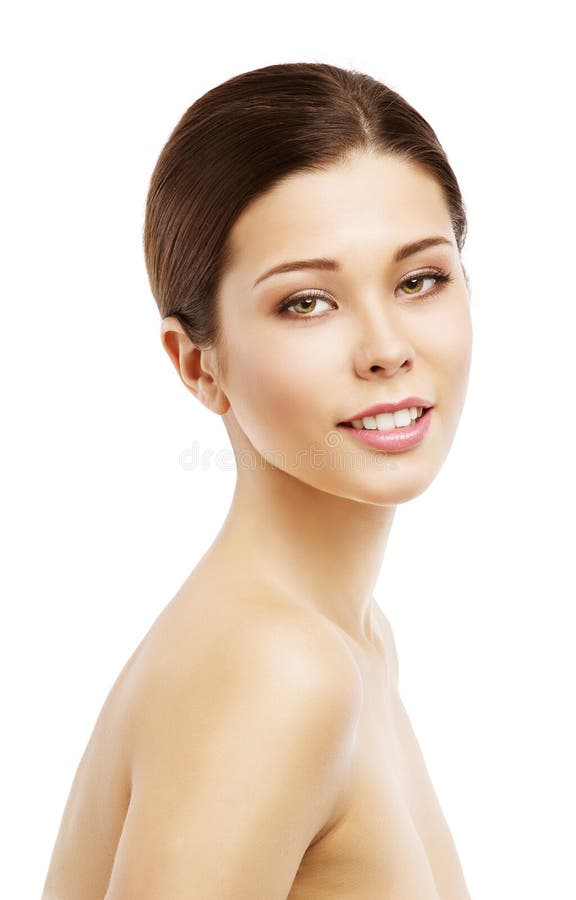 Cara da beleza da mulher, retrato modelo bonito de Natural Makeup Girl fotografia de stock Cara da beleza da mulher, retrato modelo bonito de Natural Makeup Girl fotografia de stock