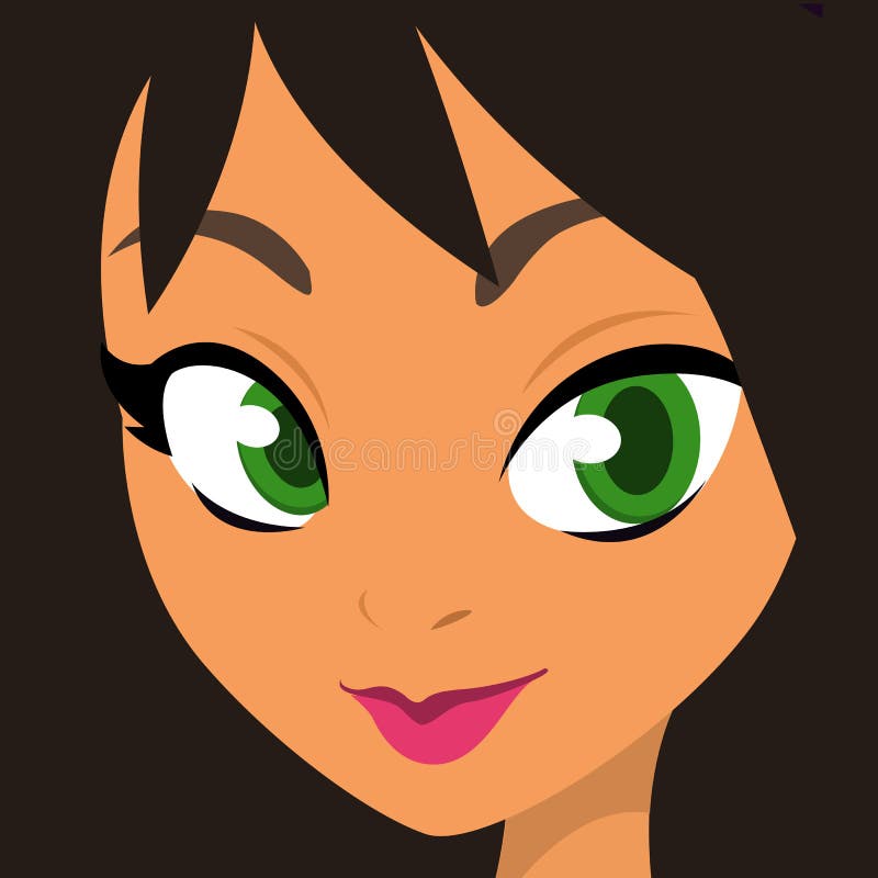 Cara da moça dos desenhos animados Ilustração do vetor do avatar bonito da mulher ilustração stock Cara da moça dos desenhos animados Ilustração do vetor do avatar bonito da mulher ilustração stock