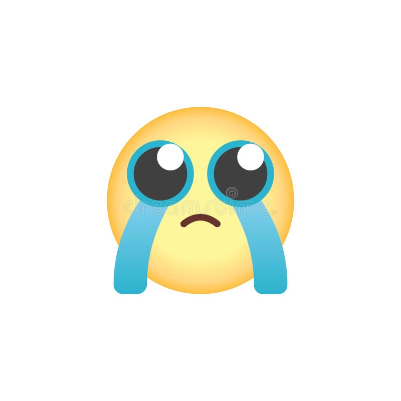 Cara de choro, Ã­cone plano emoticon ilustração stock
