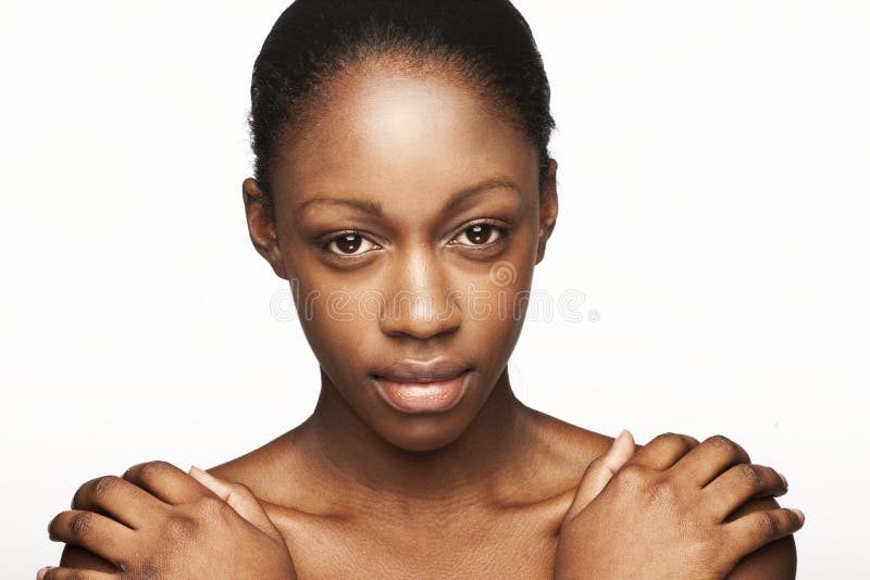 African woman with natural make-up headshoot. African woman with natural make-up headshoot