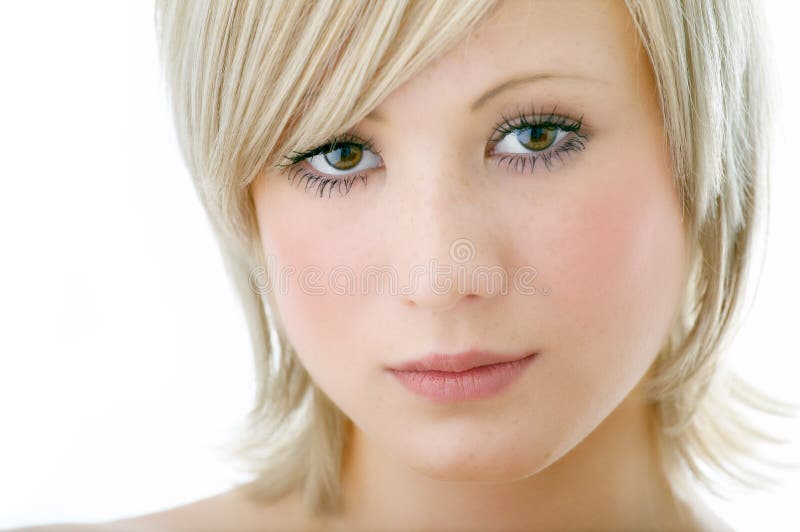 Beauty woman face on white background. Beauty woman face on white background