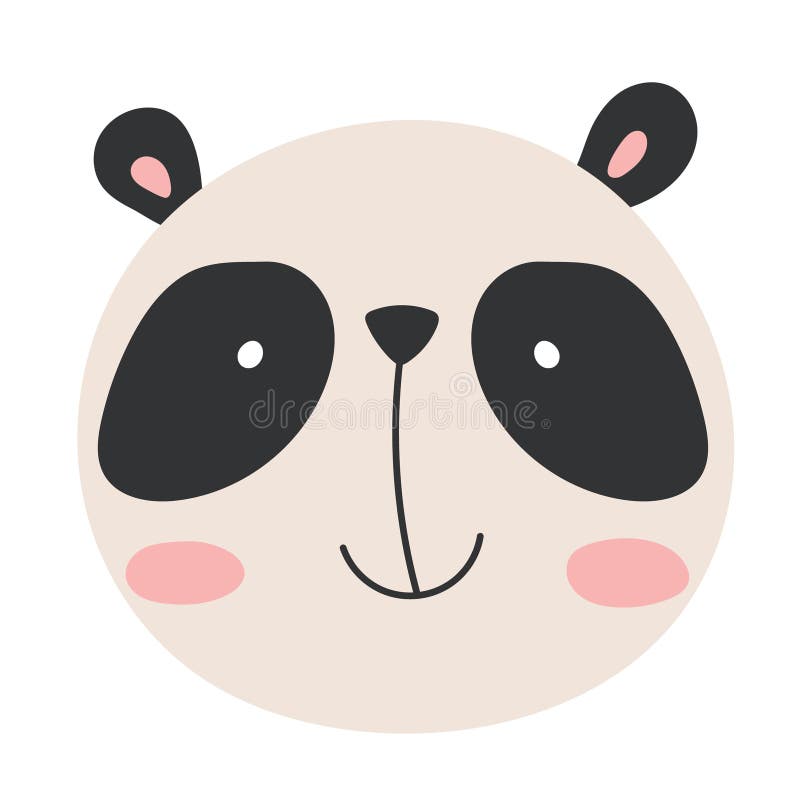 Cara de panda vector em estilo simples