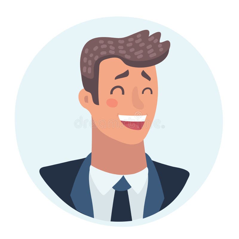 Cara del hombre joven, expresión facial de risa, ejemplos del vector de la historieta libre illustration Cara del hombre joven, expresión facial de risa, ejemplos del vector de la historieta libre illustration