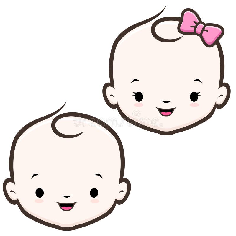 Cara Do Bebê Dos Desenhos Animados Ilustração do Vetor, desenho de