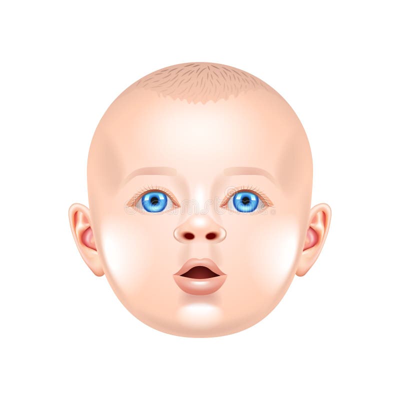 Cara do bebê no vetor branco ilustração royalty free Cara do bebê no vetor branco ilustração royalty free