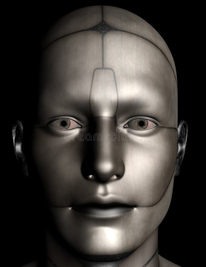 Cara do Cyborg de Android do robô isolada