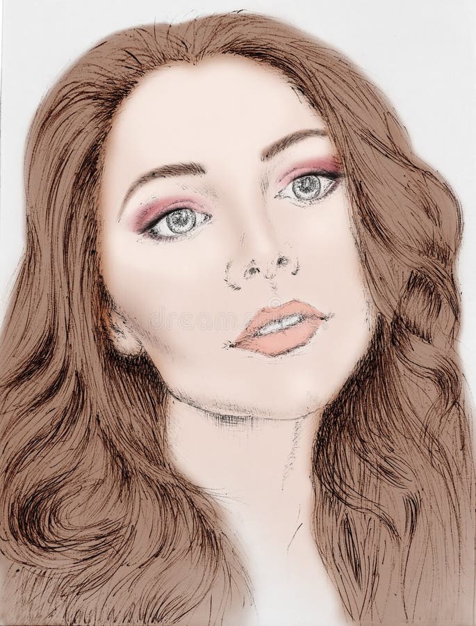 Desenho da face da mulher