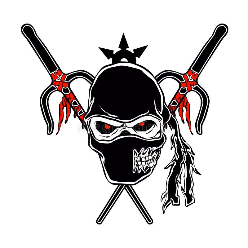 Cara do zombi de Ninja dos desenhos animados ilustração stock Cara do zombi de Ninja dos desenhos animados ilustração stock