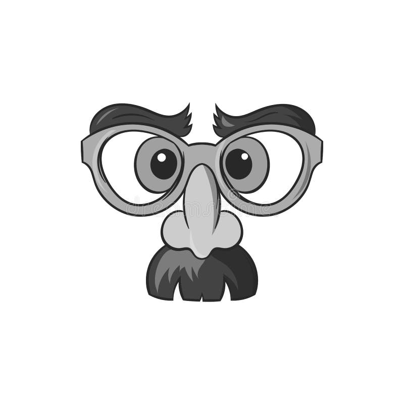 Cara do ícone do mágico, estilo monocromático preto ilustração do vetor