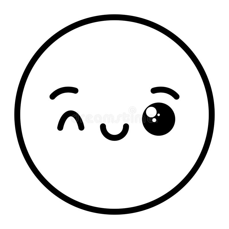 Cara Lisa Do Emoji Do Kawaii Personagem De Banda Desenhada Engraçado Bonito  Linha Simples ícone Da Web Das Expressões Da Arte Eti Ilustração Stock -  Ilustração de tecla, modo: 141884483