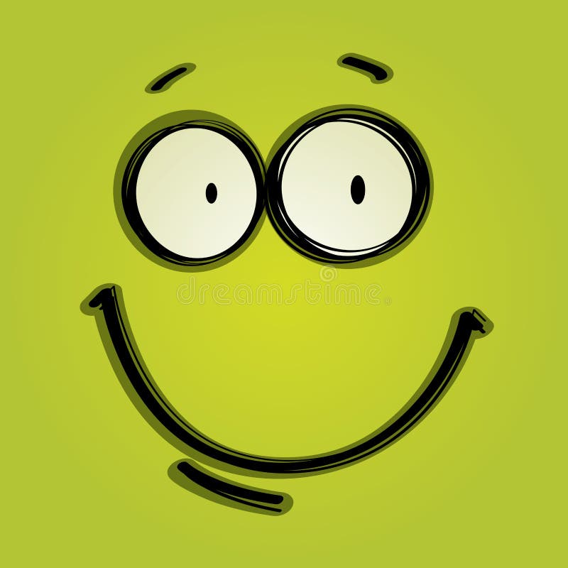 Cara feliz verde ilustración del vector. Ilustración de mirada - 31749694