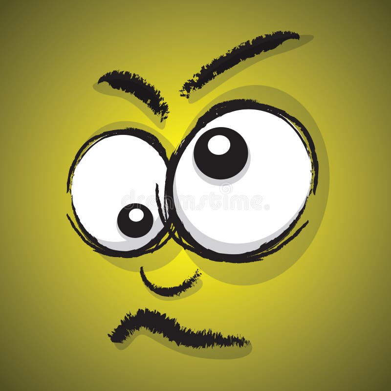 Cara loca de la historieta stock de ilustración Cara loca de la historieta stock de ilustración