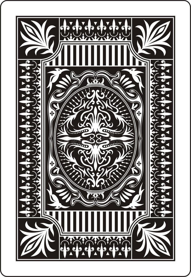 Cara posterior 62x90 milímetro de tarjeta que juega ilustración del vector Cara posterior 62x90 milímetro de tarjeta que juega ilustración del vector